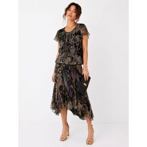 Vintage '90s Y2K Atian 2-Piece Italian Skirt Set Size IT48 Sheer Floral Mesh
